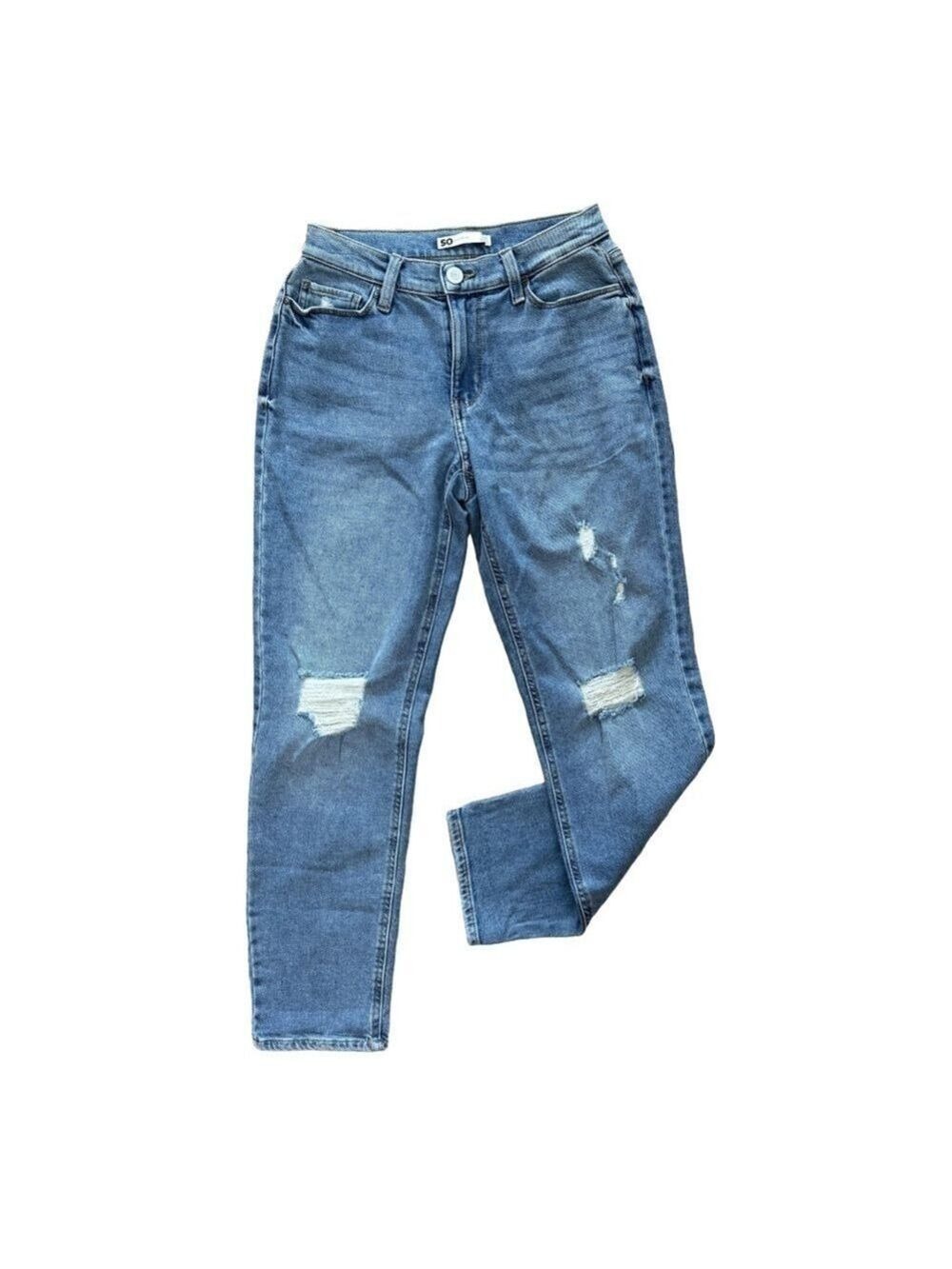 SO Low Rise Boyfriend Jeans Distressed Relaxed Straight Size 3